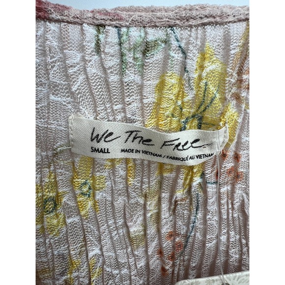 Free People We The Free Women's Angelina Semi Sheer Floral Top Size Small - Picture 4 of 6